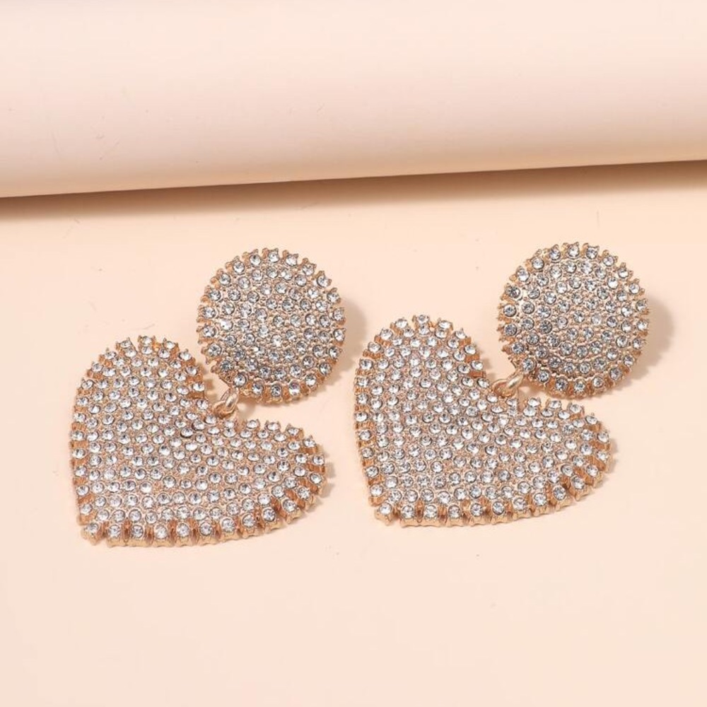 Fancy Heart Drop Earrings - Picture 2 of 3